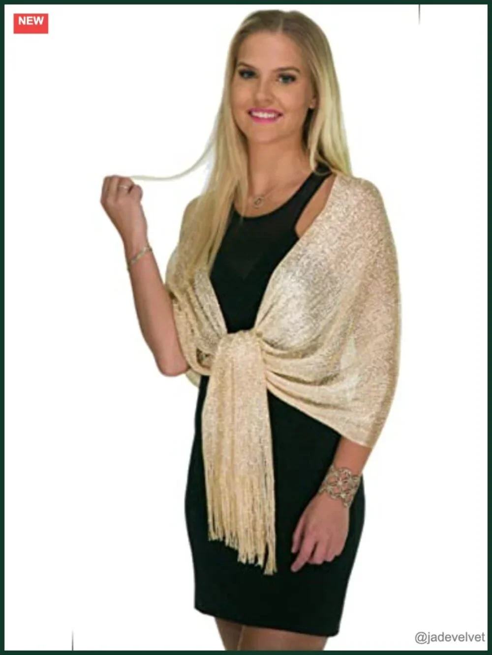 Metallic Glitter Shawl Wrap for Evening Dress Wedding Party Stole